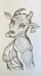 anthro clothing crop_top ear_piercing ear_tag female horizontal_pupils horn looking_at_viewer muscular muscular_anthro muscular_female piercing pupils shirt solo tongue tongue_out topwear toafaybos coffee_stain_studios epic_games fortnite goat_simulator pilgor_(goat_simulator) bovid caprine goat mammal 2023 graphite_(artwork) hi_res monochrome sketch traditional_media_(artwork)