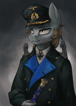 admiral anthro baton clothing cross german gradient_background grand_admiral greatcoat iron_cross jacket kriegsmarine male medal navy navy_uniform nazi simple_background solo topwear uniform world_war_2 blvckmagic hasbro my_little_pony devin_(greybat) fan_character bat_pony equid mammal absurd_res hi_res portrait