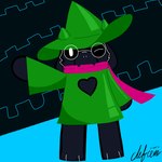 anthro black_body black_fur clothing eyewear fur glasses green_clothing male scarf solo wearing_glasses chefrens deltarune undertale_(series) ralsei bovid caprine goat mammal 1:1 hi_res