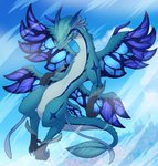 4_wings detailed_background feral flying horn male multi_wing outside sky solo tail wings vavacung genshin_impact mihoyo mythology dvalin dragon mythological_creature mythological_scalie scalie hi_res