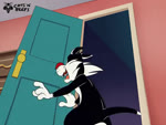 anthro black_body black_fur detailed_background door door_slam doorway fur male opening_door panicking red_nose solo catsnbriefs cedamuc1 oiruse looney_tunes warner_brothers sylvester_(looney_tunes) domestic_cat felid feline felis mammal 2d_animation 4:3 animated no_sound preview short_playtime webm