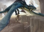 anthro canyon duo dutch_angle feral flying harness landscape membrane_(anatomy) membranous_wings size_difference spines spread_wings suspension tail wings anthony_francisco hasbro magic:_the_gathering mythology wizards_of_the_coast dragon humanoid kor_(magic:_the_gathering) mythological_creature mythological_scalie scalie official_art signature