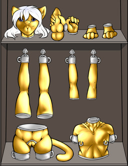4_missing_limbs amputee anthro balls bdsm biped blue_eyes bound collar detachable detachable_genitalia detachable_head detachable_limbs detachable_penis disability encasement female forced gender_transformation genitals hair knot living_sex_toy looking_at_viewer male nipple_piercing nipples nude penis piercing posture_collar severed_body_part severed_limb solo stump_cap transformation vulva white_hair ivory-raven nicoya animate_inanimate domestic_cat felid feline felis mammal 2016 digital_media_(artwork)