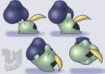 ambiguous_gender ball_suck balls basic_sequence big_balls black_markings blue_body blue_skin disembodied_balls duo eyes_closed feathers four_frame_image four_frame_sequence generation_3_pokemon genitals green_body green_skin gulpin hi_res male male/ambiguous markings mouth_full nintendo not_furry oral pokemon pokemon_(species) posexe sequence sex simple_background size_difference solo_focus sucking swallowing watermark yellow_body yellow_feathers