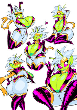 2_antennae 5_fingers antennae_(anatomy) big_breasts big_butt breasts butt butt_pose clothed clothed_female clothed_humanoid clothing eyelashes eyes_closed eyewear eyewear_on_head female female_humanoid fingers gesture glistening glistening_breasts green_antennae green_body green_breasts green_ears green_skin hair hand_behind_head hand_behind_own_head hand_gesture huge_breasts huge_butt humanoid_pointy_ears looking_at_viewer looking_back looking_back_at_viewer not_furry one_eye_closed open_mouth open_smile orange_eyewear orange_sunglasses pointy_ears pose purple_sclera raised_arms side_boob simple_background sitting smile solo star_reaction sunglasses sunglasses_on_head thick_thighs v_sign wearing_sunglasses white_background white_eyes white_hair wide_hipped_female wide_hipped_humanoid wide_hips theguywhodrawsalot valerie_(theguywhodrawsalot) alien alien_humanoid humanoid 2023 absurd_res digital_media_(artwork) hi_res shaded
