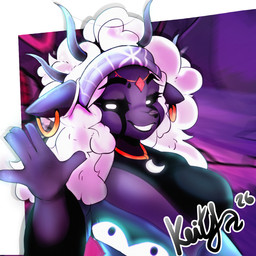 accessory anthro clothing ear_piercing ear_ring female forehead_gem gem hair horn jewelry necklace pattern_background piercing pupils raised_arm ring_piercing robe simple_background smile smiling_at_viewer solo white_hair white_pupils keitfa cult_of_the_lamb massive_monster_(studio) koka_(cult_of_the_lamb) bovid caprine deity mammal sheep 1:1 hi_res