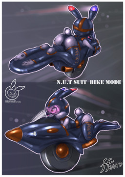 anthro border female multiple_angles police solo straddling text white_border fernando_faria kandy_kotton lagomorph leporid mammal rabbit 2010 english_text