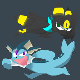 action_pose anthro black_body blue_body blue_scarf duo female fur glare grey_background hair looking_at_viewer male male/female pose scarf simple_background smile smiling_at_viewer dastarman nintendo pokemon silver_(dastarman) canid canine eeveelution generation_1_pokemon generation_2_pokemon mammal pokemon_(species) umbreon vaporeon 1:1 2024 digital_drawing_(artwork) digital_media_(artwork) hi_res line_art