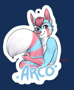 ambiguous_gender anthro badge blue_body blue_fur fluffy fluffy_tail fur green_eyes hair heart_symbol looking_at_viewer markings multicolored_body multicolored_fur nude pink_body pink_fur pink_hair pink_nose smile solo striped_markings striped_tail stripes tail tail_markings white_body white_fur redpixie ailurid mammal red_panda alpha_channel