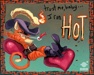 anthro belt boots chest_tuft chin_tuft clothing crossed_legs curled_tail dialogue facial_tuft flirting floating_heart fluffy fluffy_chest footwear fur fuzzy gradient_background green_eyes grin half-closed_eyes hands_behind_head hat headgear headwear heart_symbol holidays leaning leaning_backward looking_at_viewer male narrowed_eyes object_in_mouth orange_body orange_fur scientific_instrument seductive shoes simple_background sitting_on_object smile solo tail teeth text thermometer thermometer_in_mouth tuft whiskers sugarplanet dreamworks puss_in_boots_(franchise) valentine's_day puss_in_boots_(dreamworks) domestic_cat felid feline felis mammal tabby_cat 5:4 hi_res