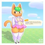 anthro belly big_belly breasts female pregnant pregnant_anthro pregnant_female solo text thick_thighs hmsm animal_crossing nintendo tangy_(animal_crossing) domestic_cat felid feline felis mammal 1:1 english_text hi_res