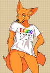 anthro butt butt_from_the_front clothed clothed_male clothing featureless_crotch femboy fur islamophobia lgbt_pride male multicolored_clothing multicolored_shirt multicolored_t-shirt multicolored_text multicolored_topwear orange_body orange_fur pride_color_clothing pride_color_shirt pride_color_t-shirt pride_color_text pride_color_topwear pride_colors print_clothing rainbow rainbow_clothing rainbow_pride_colors rainbow_symbol religion sacrilegious shirt simple_background six-stripe_rainbow_pride_colors skinny slim smile smug solo t-shirt teeth text thigh_gap topwear wide_hips yellow_sclera slugmuh moz_(bronzeagefox) canid canine fox mammal red_fox true_fox hi_res