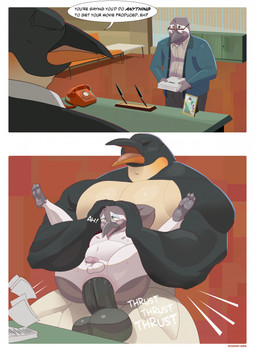 anal anal_penetration anthro anthro_on_anthro anthro_penetrated anthro_penetrating anthro_penetrating_anthro balls beak big_balls big_muscles big_pecs big_penis cheating_husband clothing collared_shirt dialogue dress_shirt duo electronics erection eyewear full_nelson genitals glans glasses head_lock infidelity intraspecies male male/male male_penetrated male_penetrating male_penetrating_male muscular nipples nude paper_stack pecs penetration penile penile_penetration penis penis_in_ass penis_size_difference phone rectangular_glasses rotary_phone sex shirt size_difference speech_bubble text topwear unprofessional_behavior wearing_glasses modern_bird avian bird emperor_penguin penguin comic english_text hi_res