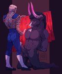 alternate_universe anthro bedroom_eyes bodily_fluids bullfighter bullfighting cum cum_on_chest cum_on_face cumshot dominant dominant_human dominant_humanoid dominant_male duo ejaculation genital_fluids genitals horn human_dominating_anthro human_on_anthro interspecies male male/male masturbation messy muleta muscular muscular_anthro muscular_male narrowed_eyes nude nude_male penile penile_masturbation penis seductive size_difference small_dom_big_sub submissive submissive_anthro submissive_male rips_(artist) european_mythology greek_mythology hades_(game) mythology supergiant_games asterius_(hades) theseus_(hades) bovid bovine cattle human humanoid mammal minotaur 2021 hi_res signature