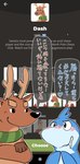 2020 anthro blue_body blush bodily_fluids brown_body cetacean chess chess.com chess_board chess_piece dash_the_reindeer deer dolphin drooling duo hi_res iruyo_the_dolphin japanese_text kemono male mammal marine nakadashimashta new_world_deer oceanic_dolphin reindeer saliva scarf screencap text toothed_whale translated