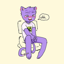 anthro balls bangs blush blush_lines bottomless clothed clothing dialogue exhibitionism flaccid genitals hair inside male monotone_background penis print_clothing print_shirt print_t-shirt print_topwear shirt short_hair shota simple_background sitting smile solo speech_bubble t-shirt text three-quarter_view toony topwear young young_anthro young_male conditional_dnp furward_thinker microsoft minecraft mojang xbox_game_studios furward_thinker_(character) creeper_(minecraft) domestic_cat felid feline felis mammal 1:1 2025 artist_name colored digital_drawing_(artwork) digital_media_(artwork) english_text full-length_portrait hi_res portrait shaded signature