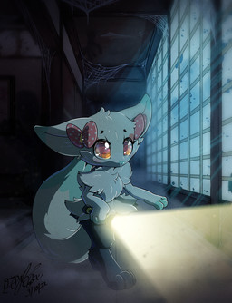 ambiguous_gender anthro bow_(feature) flashlight horror_(theme) scared solo spider_web gingy_k_fox final_fantasy nintendo pokemon square_enix braixen generation_6_pokemon ghost pokemon_(species) spirit 2022 digital_media_(artwork) hi_res shaded signature