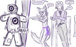 anthro building collar concentrating dummy duo female fur gun happy male playing practice protective ranged_weapon rune shooting shotgun smile text weapon farfener links the_auroran_archives azee_(links) luke_(links) shiyan_(links) canid canine canis coyote human mammal wolf 2023 absurd_res hi_res partially_colored sketch