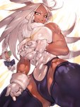 abs big_breasts breasts clothing dark_body dark_skin female legwear looking_at_viewer muscular muscular_female solo thick_thighs thigh_highs wide_hips fumio936 my_hero_academia rumi_usagiyama animal_humanoid humanoid lagomorph lagomorph_humanoid leporid_humanoid mammal mammal_humanoid rabbit_humanoid 3:4 hi_res