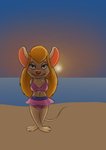 anthro barefoot beach clothing feet female sea seaside solo swimwear water tfancred chip_'n_dale_rescue_rangers disney gadget_hackwrench mammal mouse murid murine rodent