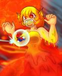 alternate_species big_breasts blonde_hair breasts clothed clothing detailed_background duo female glowing hair humanoidized larger_female lava male open_mouth red_eyes sharp_teeth size_difference smaller_male teeth tongue yoshimister mario_bros mythology nintendo super_mario_galaxy mario animal_humanoid dragon dragon_humanoid humanoid magmaargh mammal mythological_creature mythological_scalie scalie 2019 absurd_res digital_drawing_(artwork) digital_media_(artwork) hi_res