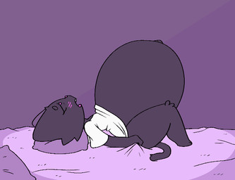 anthro aroused_face breath extreme_fetal_movement fetal_movement hyper hyper_pregnancy male panting pregnant pregnant_anthro pregnant_male solo tail tail_motion tailwag woopwoomp binary_(woopwoomp) domestic_cat felid feline felis humanoid mammal animated
