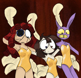 alternative_fashion anthro breasts chest_tuft clothing clown clown_makeup doll female female_human female_humanoid flapper golden_clothing group jester leotard looking_down male male_anthro one_piece_suit rag_doll_(toy) showgirl surprised teeth tooth_gap trio tuft yellow_clothing yellow_leotard glitch_productions the_amazing_digital_circus jax_(tadc) pomni_(tadc) ragatha_(tadc) animate_inanimate human humanoid lagomorph leporid living_doll living_toy mammal rabbit hi_res