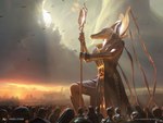 ambiguous_gender amonkhet anthro cloud copyright_symbol crowd egyptian group holding_object holding_staff light light_beam macro monument on_knee pyramid sky staff sun sunbeam sunlight symbol text chase_stone hasbro magic:_the_gathering wizards_of_the_coast bontu avian bird crocodile crocodilian deity human mammal reptile scalie undead zombie 2017 4:3 artist_name official_art