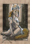 bars captured castle cloak clothing dejected female horn navel nipples nude prisoner solo tail amiral_aesir mythology karina_(amiral_aesir) equid equine mammal mythological_creature mythological_equine unicorn hi_res