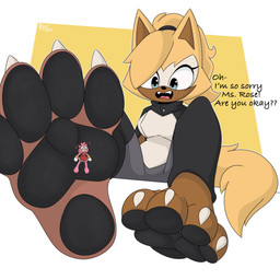 3_toes 4_toes anthro barefoot black_pawpads claws duo extreme_size_difference feet female foot_focus micro open_mouth pawpads paws pink_body plantigrade size_difference soles text toe_claws toes burtreex idw_publishing sega sonic_the_hedgehog_(comics) sonic_the_hedgehog_(idw) sonic_the_hedgehog_(series) amy_rose whisper_the_wolf canid canine canis eulipotyphlan hedgehog mammal wolf 1:1 absurd_res english_text hi_res