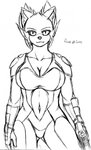 anthro breasts clothed clothing fangs female fur gun holding_object holding_weapon ranged_weapon simple_background smile solo teeth weapon white_background zi0808 rosie_(ionic44) domestic_cat felid feline felis mammal hi_res monochrome sketch