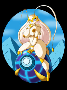 areola big_areola big_breasts big_nipples biped breasts clothing female footwear high_heels looking_at_viewer nipple_dip nipples non-mammal_breasts shoes solo straddling conditional_dnp suirano nintendo pokemon arthropod generation_7_pokemon pheromosa pokemon_(species) ultra_beast 2018 digital_media_(artwork) hi_res