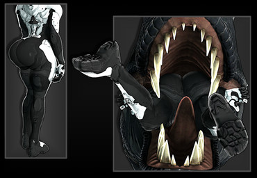 armor big_butt boots butt clothing duo female footwear halo oral_vore shoes suit thick_thighs vore kylebobby dinosaur human mammal prehistoric_species reptile saurischian scalie theropod tyrannosaurid tyrannosauroid tyrannosaurus 3d_(artwork) comic digital_media_(artwork) hi_res source_filmmaker_(artwork)
