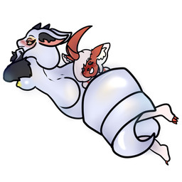 2_horns 3_claws ambiguous_gender anthro apode black_arms black_horn black_inner_ear_fluff blush bound claws duo eyelashes eyes_closed feathered_arms female horn inner_ear_fluff legless long_tail male_lore nipples red_claws red_horn restrained_by_tail serpentine simple_background tail toe_claws tuft white_background white_body white_ears white_inner_ear_fluff white_tail yellow_eyes yellow_nipples mjinoct1 nintendo pokemon abby_(ballad) fan_character mezyera absol accipitriform avian bird bovid caprine draconcopode earth_demon_(slightly_damned) generation_3_pokemon generation_7_pokemon goat hybrid mammal naga pokemon_(species) reptile salazzle scalie secretary_bird snake succubus absurd_res hi_res