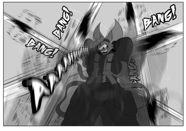 anthro border eyewear fullbody_suit goggles male onomatopoeia pain screaming silhouette solo sound_effects speed_lines text white_border viola_bat viola_bat_(character) avian bat mammal absurd_res comic hi_res monochrome