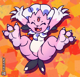 3_toes 4_fingers ambiguous_gender anthro casual_nudity claws countershade_feet countershading digit_ring eyes_closed feathers feet fingers fur happy jewelry male nude open_mouth paws pink_body pink_fur pink_soles plantigrade pokemorph purple_eyes ring soles solo tail toe_claws toe_ring toes two_tone_feet two_tone_paws wrinkled_feet wrinkles pokerus10 nintendo pokemon fan_character kerolink generation_4_pokemon pokemon_(species) weavile colored digital_media_(artwork) flat_colors full-length_portrait hi_res portrait