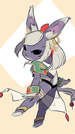 ankle_cuffs anthro asian_clothing black_eyes breasts butt chibi clothing cuff_(restraint) ear_piercing ear_ring east_asian_clothing female fur hair inner_ear_fluff japanese_clothing looking_at_viewer multicolored_body multicolored_fur panties piercing pink_nose purple_body purple_fur rear_view restraints ribbons ring_piercing short shoulder_length_hair small_breasts smile solo tail translucent translucent_clothing tuft two_tone_body two_tone_fur underwear white_body white_fur white_hair wrist_cuffs fukinton caravan_stories alotie gessy lagomorph leporid mammal rabbit 2024 9:16 full-length_portrait hi_res portrait