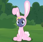 blonde_hair blue_eyes bunny_costume clothing costume grass hair looking_at_viewer male open_mouth open_smile outside plant shrub smile solo badumsquish friendship_is_magic hasbro my_little_pony star_tracker_(mlp) equid equine horse mammal pony 2021 hi_res