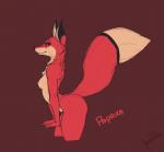 2019 anthro bedroom_eyes breasts brown_background butt butt_focus canid canine digital_media_(artwork) female fox fur half-closed_eyes mammal narrowed_eyes nipples nude paprika_(pixelsketcher) pixelsketcher raised_tail red_fox seductive simple_background small_breasts smile solo standing tail true_fox