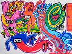 abstract_art ambiguous_gender blood blood_from_eye blood_from_mouth blood_in_mouth blood_on_floor blue_body bodily_fluids butt door furniture genitals glistening glistening_body gore green_body group heart_symbol on_sofa open_mouth orange_body penis pink_body rattle_(anatomy) red_body sex simple_background sofa white_background yellow_body ashleyninelives ambiguous_species canid canine canis domestic_dog mammal pit_viper rattlesnake reptile scalie snake viper censored hi_res