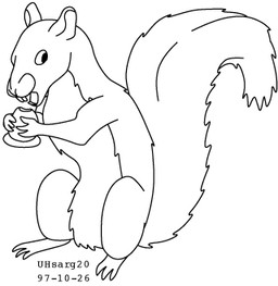 acorn buckteeth eating female feral food fruit fur holding_acorn nut_(fruit) open_mouth plant simple_background sitting solo tail teeth white_background urbanhermit mammal rodent sciurid tree_squirrel 1997 black_and_white dated low_res monochrome