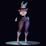 anthro artificial_intelligence big_breasts black_body black_skin blue_accents blue_flesh boots bottomless bottomwear breasts clothed clothing female footwear genitals hip_sway loincloth machine partially_clothed pussy shoes solo tail white_body yellow_sclera alphasoup deltarune undertale_(series) tasque_manager tasque_manager_(mayosplash) humanoid robot robot_humanoid 1:1 3d_(artwork) 3d_animation animated blender_(artwork) digital_media_(artwork) loop no_sound short_playtime webm