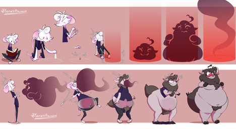 anthro arthropod_abdomen blood_drop book chalk dizzy floating fluffy forced forced_transformation fur hooves male occult_symbol overweight overweight_anthro overweight_male pentagram possession pubes slim species_transformation symbol transformation transformation_sequence transformation_through_magic weight_gain wool_(fur) yeenskunk cassidy_(yeenskunk) arachnid arthropod bovid caprine demon ghost hybrid mammal mouse murid murine rodent sheep spider spirit absurd_res hi_res