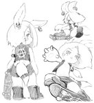 accessory alternate_costume ambiguous_gender anthro boots clothed clothing ear_clip footwear furgonomics partially_clothed shoes skateboard_trick skateboarding solo tail tail_accessory tailband topwear vest skalelsky made_in_abyss nanachi animal_humanoid humanoid lagomorph lagomorph_humanoid mammal mammal_humanoid narehate absurd_res black_and_white digital_media_(artwork) hi_res monochrome sketch