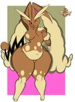 anthro areola azumarill big_butt big_ears breast_grab breasts butt ecn female fluffy fluffy_ears fusion generation_2_pokemon generation_4_pokemon grabbing_own_breast hand_behind_head hand_behind_own_head hand_on_breast hand_on_head hi_res lagomorph leporid looking_at_viewer lopunny mammal nintendo nipples one_eye_closed pokemon pokemon_(species) pokemon_fusion rabbit rabbit_ears slightly_chubby slightly_chubby_anthro slightly_chubby_female smile solo tan_areola tan_nipples thick_thighs wink winking_at_viewer