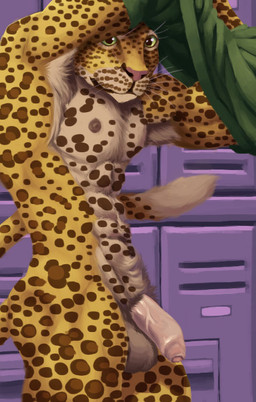 abs anthro armpit_hair balls biceps body_hair clothing foreskin fur genitals green_eyes half-erect humanoid_genitalia humanoid_penis locker locker_room male muscular muscular_anthro muscular_male nipples nude orange_body orange_fur partially_retracted_foreskin pecs penis pubes shirt shy solo spots standing topwear triceps undressing whiskers momamo felid leopard mammal pantherine 2020