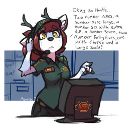 amber_eyes anthro breasts brown_hair clothed clothing electronics female freckles hair hat headgear headwear horn monitor solo text uniform mewgle big_smoke's_order grand_theft_auto grand_theft_auto:_san_andreas rockstar_games lane_(kilinah) deer mammal 2019 digital_media_(artwork) english_text meme trans_(lore) trans_woman_(lore)