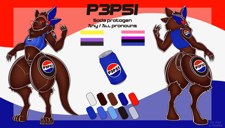 4_ears ambiguous_gender anthro beverage beverage_can ear_piercing eyewear genderfluid_pride_colors glasses lgbt_pride machine multi_ear multiple_piercings nonbinary_pride_colors piercing pride_colors soda solo dionekat pepsi p3p51 protogen 7:4 hi_res model_sheet nonbinary_(lore) trans_(lore) trans_man_(lore)
