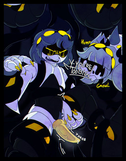 abdominal_bulge accessory angry big_butt big_penis black_body black_clothing black_legwear black_thigh_highs blush blush_lines bodily_fluids bound bow_ribbon breeding_slave butt claws clothing colored_nails complaining deep_penetration dominant dominant_female dripping duo egg fangs female female/female feral finger_claws flat_chested genital_fluids genitals grey_hair grey_tongue growling gynomorph hair hazard_stripes headband holding_leg humping intersex intersex/female large_penetration leaking_precum leg_markings legwear machine markings melting nails nude oviposition penetration penis pigtails precum precum_drip pubes restrained restrained_arms restrained_by_tentacles restrained_legs screen screen_face sex sharp_teeth short_hair simple_background snout socks_(marking) stockings stripes submissive submissive_gynomorph submissive_intersex teeth tentacle_penetration tentacle_sex tentacles thick_thighs thigh_highs throbbing throbbing_penis tongue twintails_(hairstyle) uncomfortable upset vein veiny_penis white_body wide_hips yellow_eyes yellow_nails yellow_penis crowbahrz glitch_productions murder_drones absolute_solver eldritch_j_(murder_drones) v_(murder_drones) arthropod centipede disassembly_drone eldritch_abomination humanoid myriapod robot robot_humanoid digital_drawing_(artwork) digital_media_(artwork) hi_res