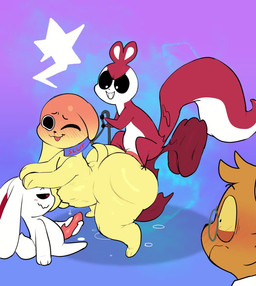 abdominal_bulge anal anal_penetration anthro anthro_on_anthro anthro_penetrated anthro_penetrating anthro_penetrating_anthro ball_slap balls balls_deep bdsm big_balls blush bodily_fluids bouncing_balls bouncing_butt butt collar cuckold degradation dialogue dominant from_behind_position genitals huge_balls humiliation humiliation_fetish hyper hyper_balls hyper_genitalia leash leash_pull leashed_collar male male/male male_penetrated male_penetrating male_penetrating_male masturbation nude penetration penile penile_masturbation penile_penetration penis penis_in_ass perching_position saggy_balls scrotum_flap sex size_difference slap small_dom_big_sub submissive text tongue white_body yellow_body kinkykong sound_warning chikn_nuggit chikn_nuggit_(chikn_nuggit) hawt_saus_(chikn_nuggit) iscream_(chikn_nuggit) onyn_ring_(chikn_nuggit) bat canid canine lagomorph leporid mammal rabbit 2d_animation animated digital_media_(artwork) english_text frame_by_frame short_playtime sound webm nonbinary_(lore)